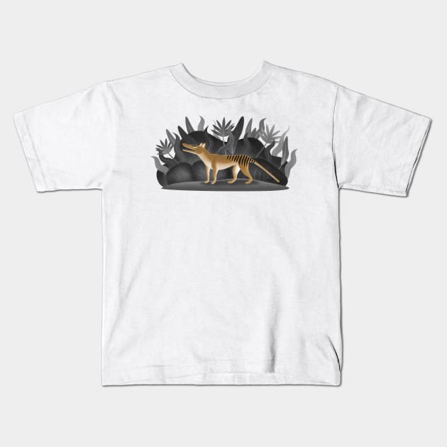 Thylacine time Kids T-Shirt by ikerpazstudio